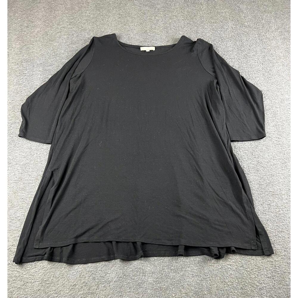 Joan Vass Black Women's Tunic Top Size 1X